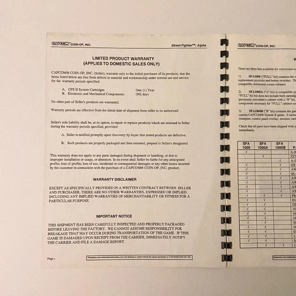 Vintage 1995 Street Fighter Alpha Warriors Dream Capcom Arcade Game Manual - Picture 4 of 9